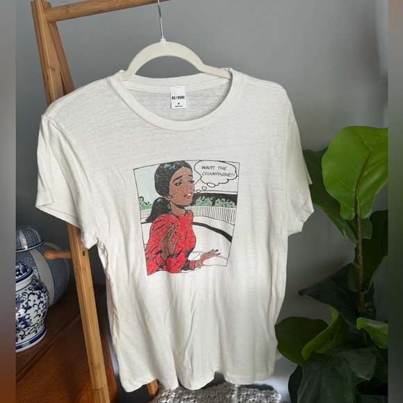 NWOT Redone Wait the Champagne 70’s Loose Tee in Vintage White - Picture 3 of 6